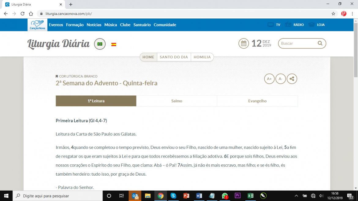 liturgia diaria canção nova